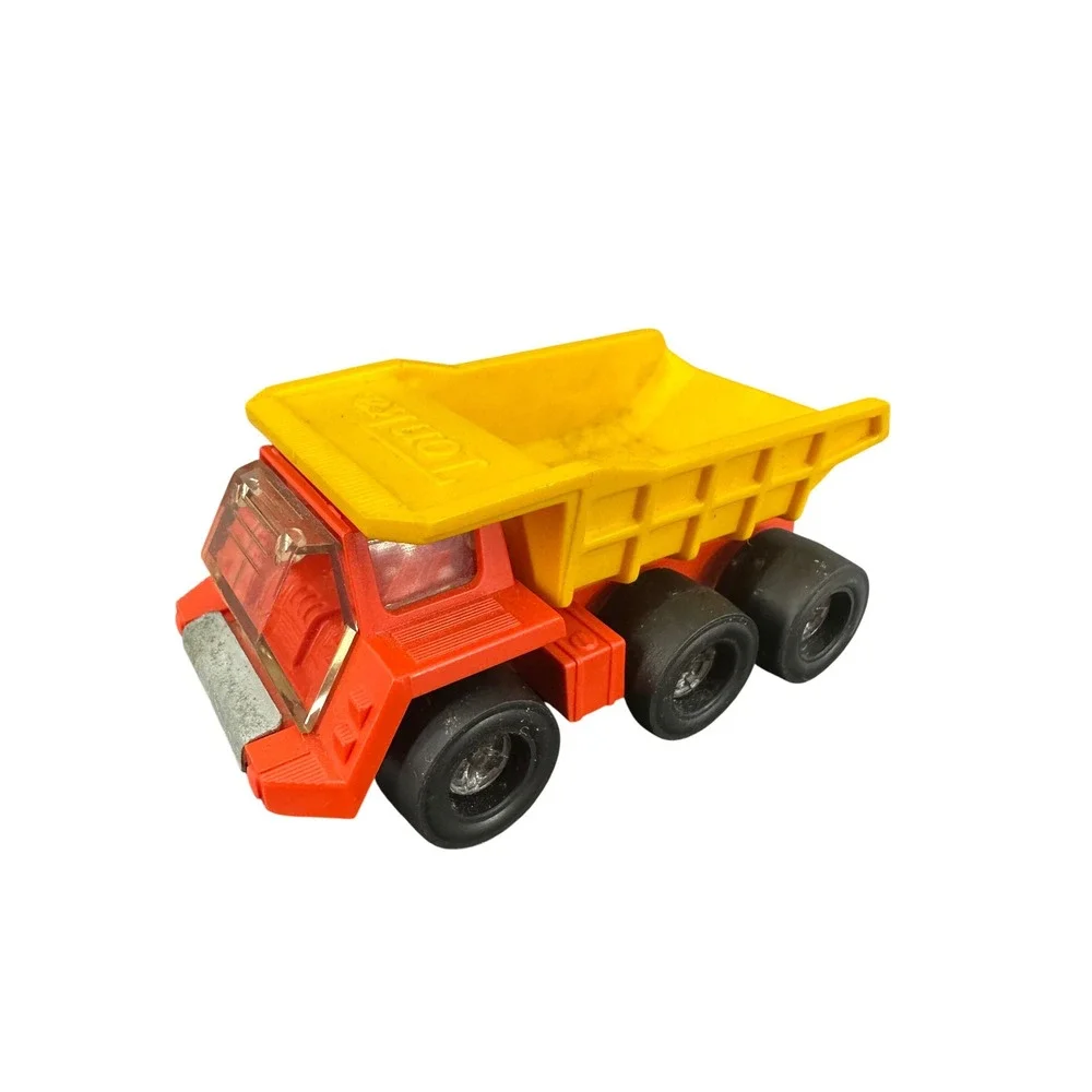 Vintage‎ Tonka Dump Truck Red Yellow Plastic Metal 6 Wheel Construction Toy